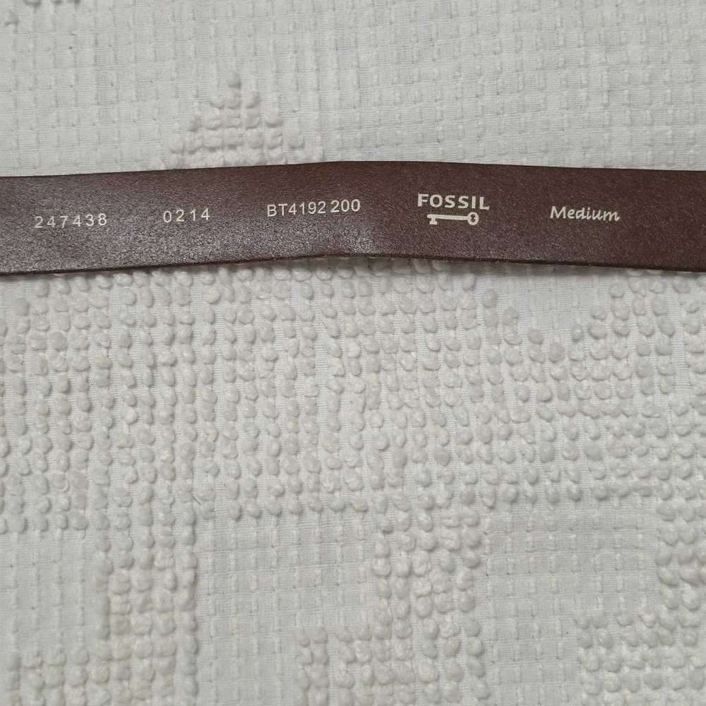 Fossil Brown Leather Belt Braid Women's Size Medium New
